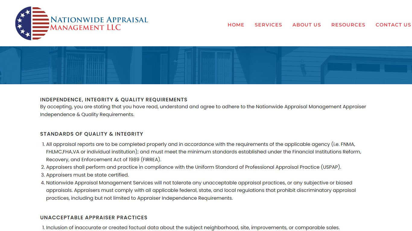 Appraiser Signup - Nationwide Appraisal Management LLC